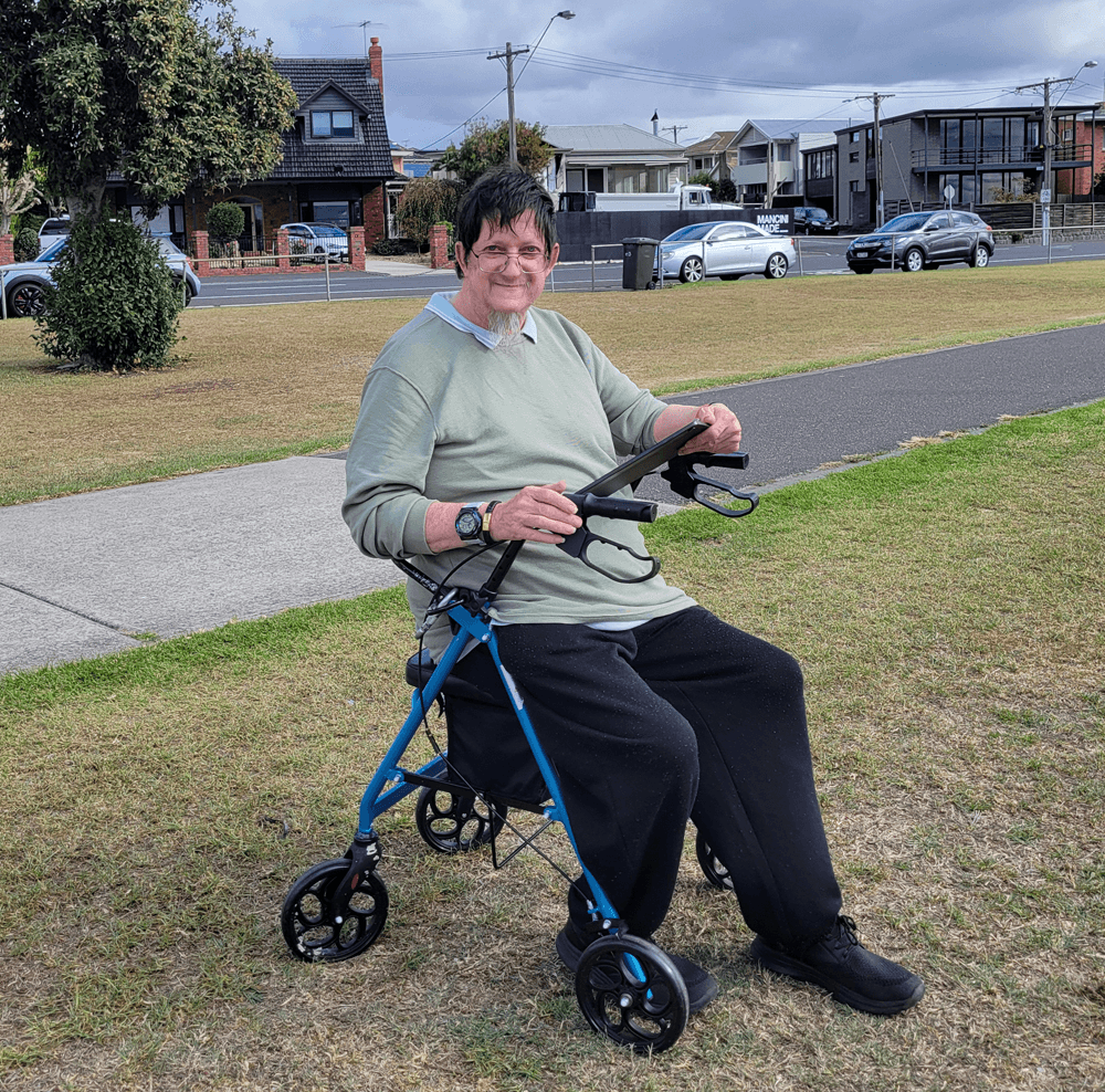 NDIS client Bill at Williamstown beach
