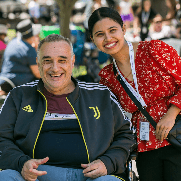 NDIS Disability support worker with client