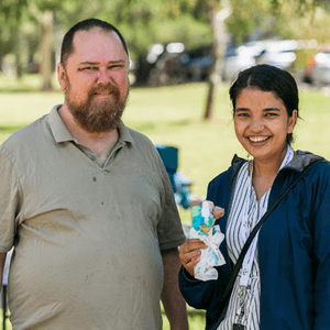 NDIS client with support worker